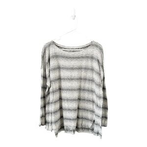 Eileen Fisher Tencel Cotton Striped Long Sleeve Top Size XL